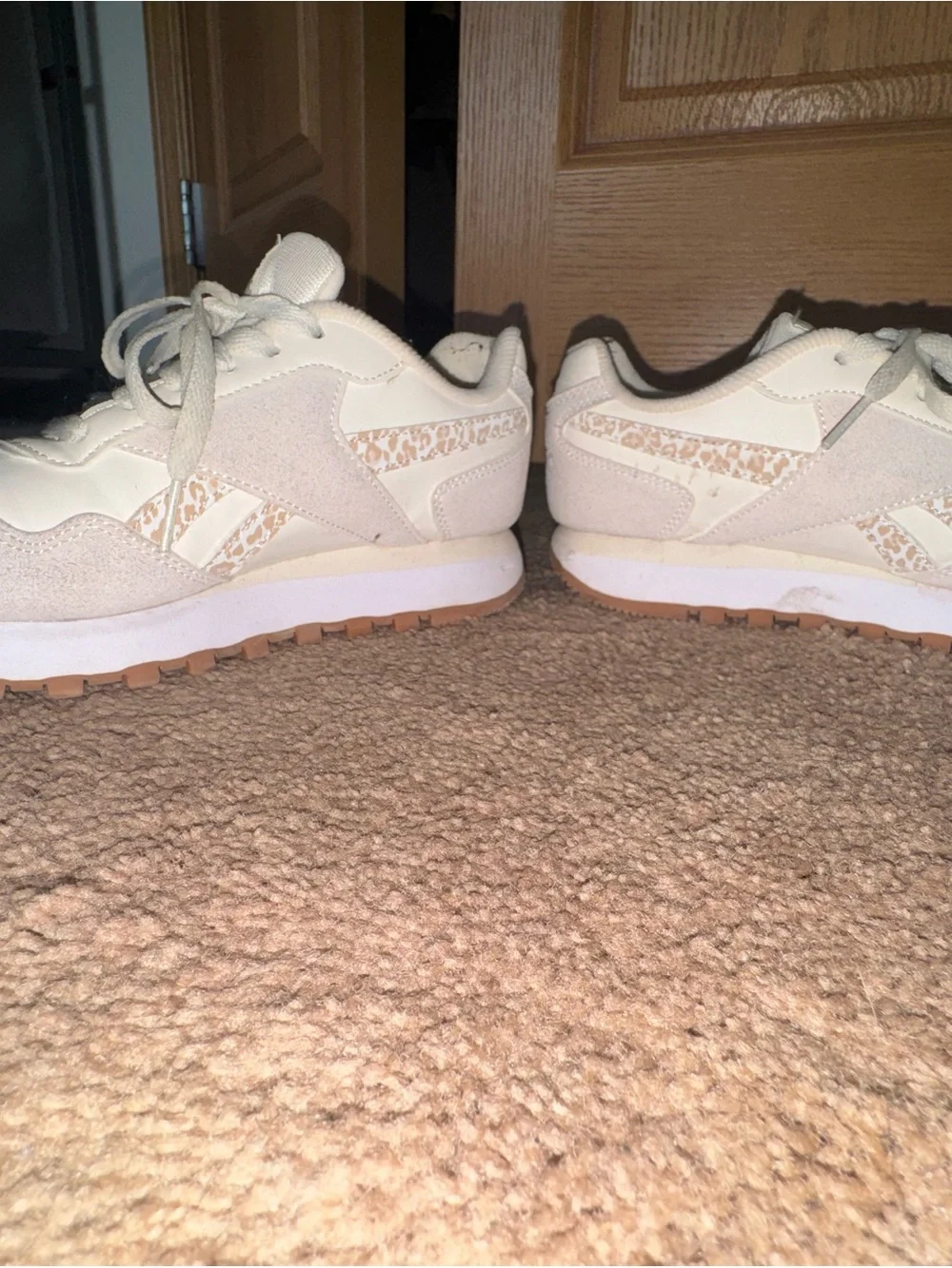 Reebok Off-White Leather and Suede Low-Top Sneakers